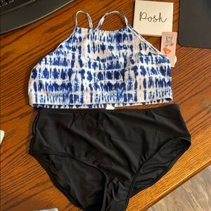 CharmLeaks Halter Tie Dye high Neck Bikini Set